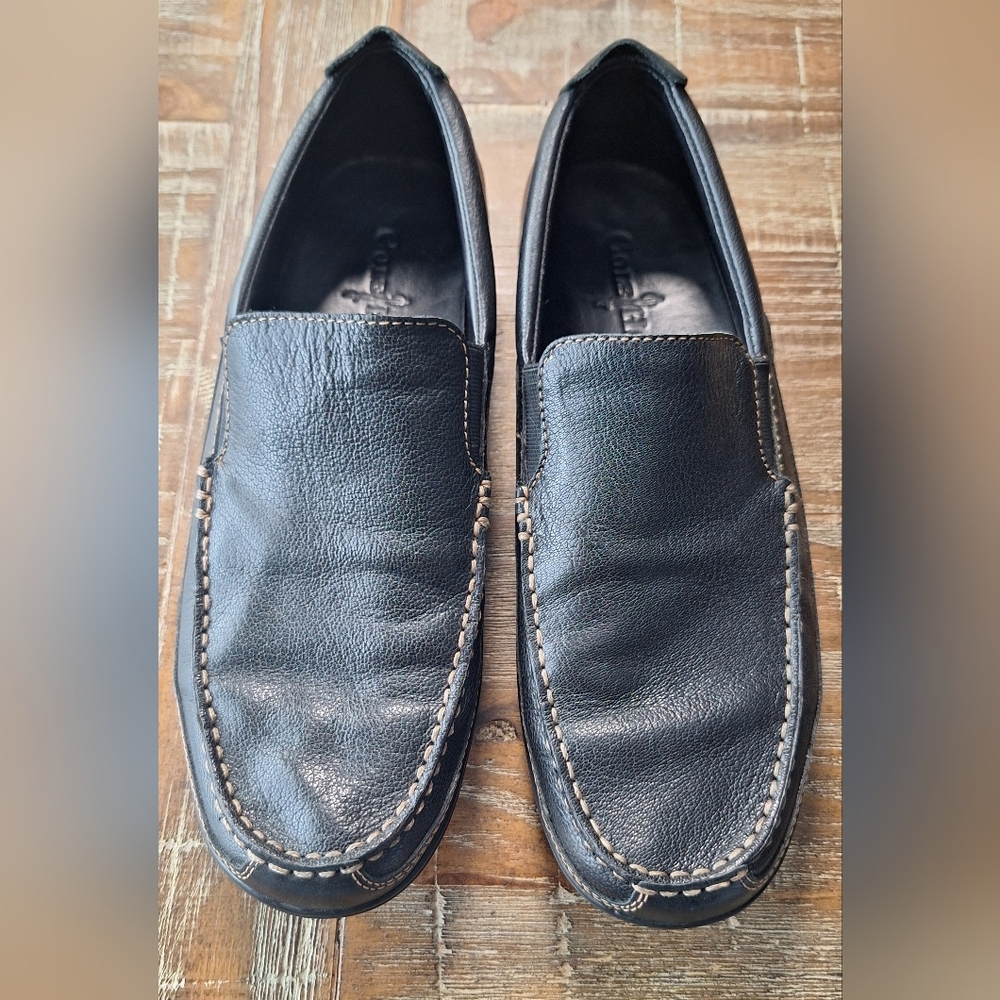 Cole Haan Mens Black Leather Driving Moc Loafer Shoes Slip On Casual‎ Size 8.5
